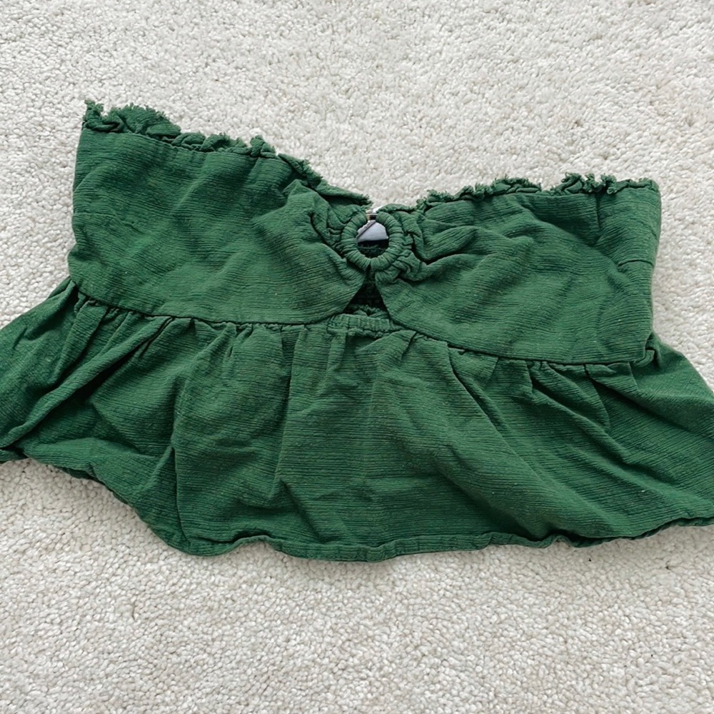 Green Bandeau Crop Top